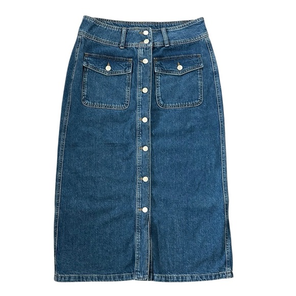 Francesca’s Harper Heritage Denim Button Front Mini Skirt - Picture 1 of 3
